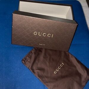 Authentic vintage Gucci shoe box and dust bag